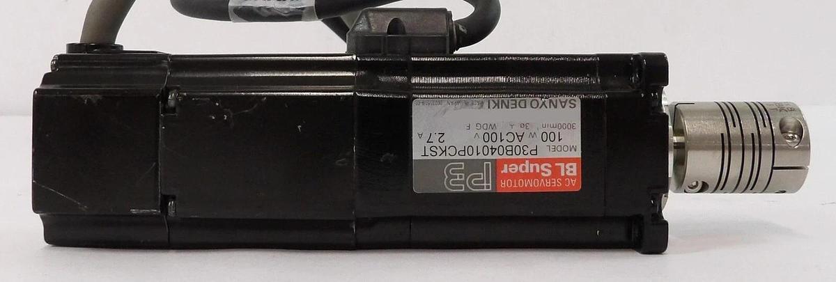 Used Sanyo Denki P30B04010PCKST AC Servo Motor BL Super P3 Lot of 2 Working Surplus