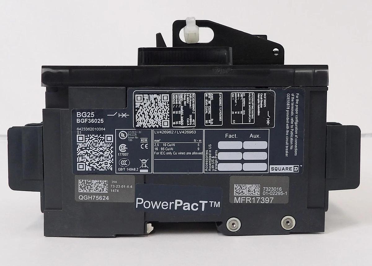 Used Schneider Electric BGF36025 3 Pole Circuit Breaker PowerPacT Lot of 2 Working