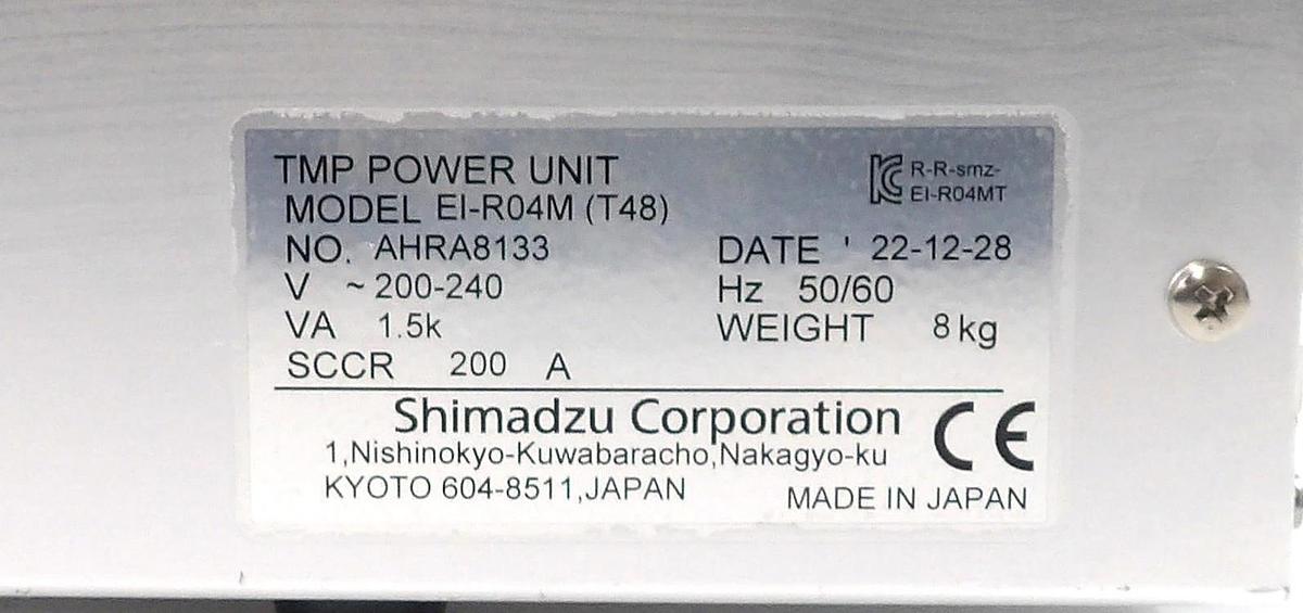 Used TMP Shimadzu EI-R04M (T48) Turbomolecular Pump Controller Turbo TEL Working