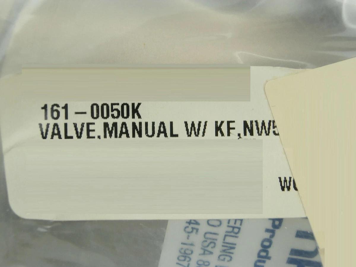 MKS Instruments 161-0050K Inline Manual Valve New Spare