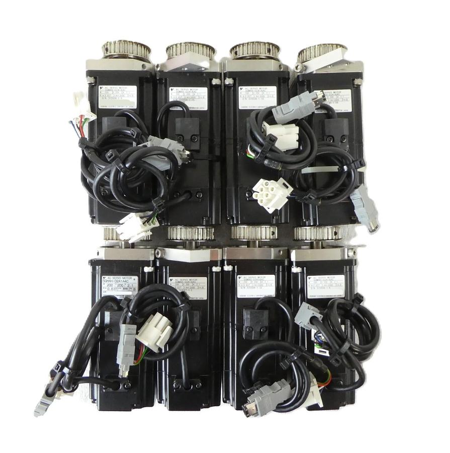 Used Yaskawa Electric SGMAH-02A1A4C AC Servo Motor Reseller Lot of 8 Surplus