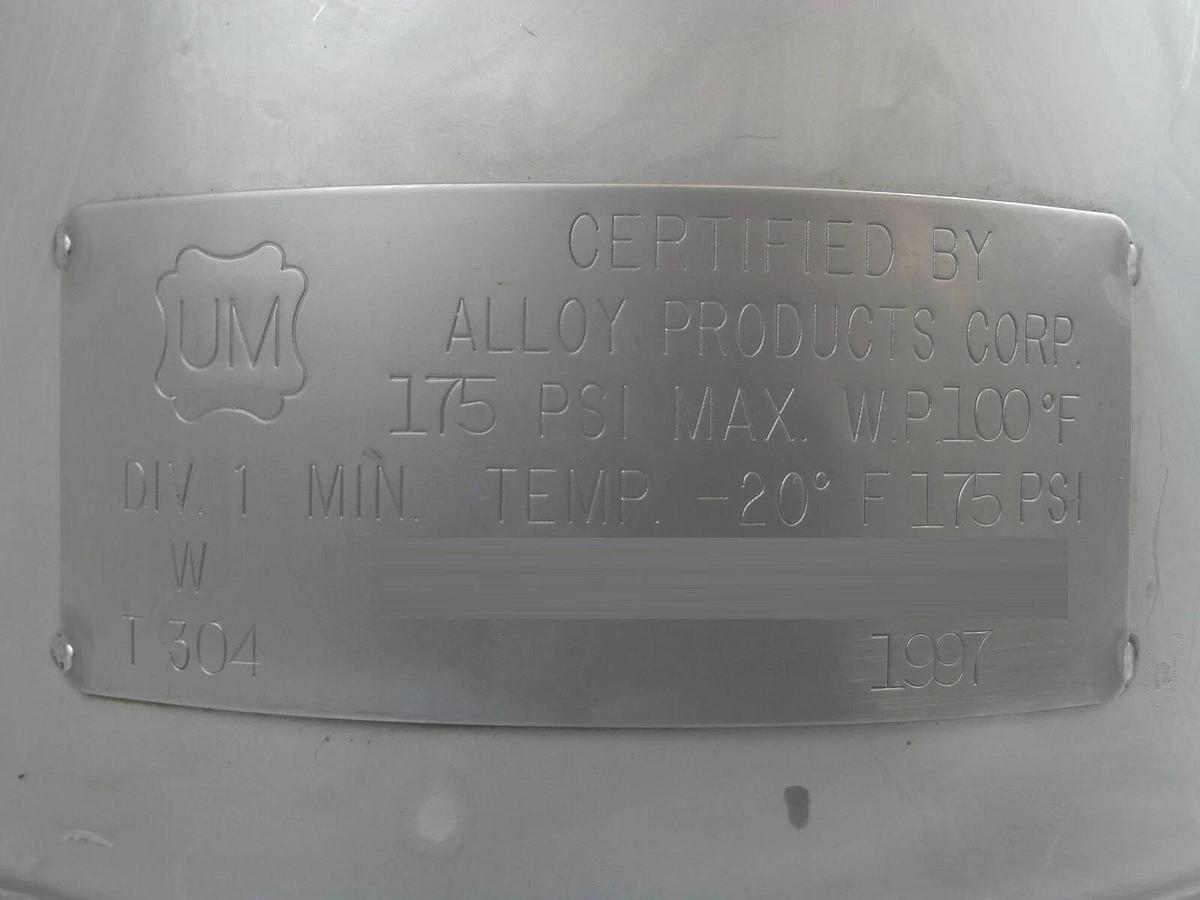 Used Alloy Products Photoresist Pressure Vessel Developer Tank OPD 7262 SVG 90S Spare