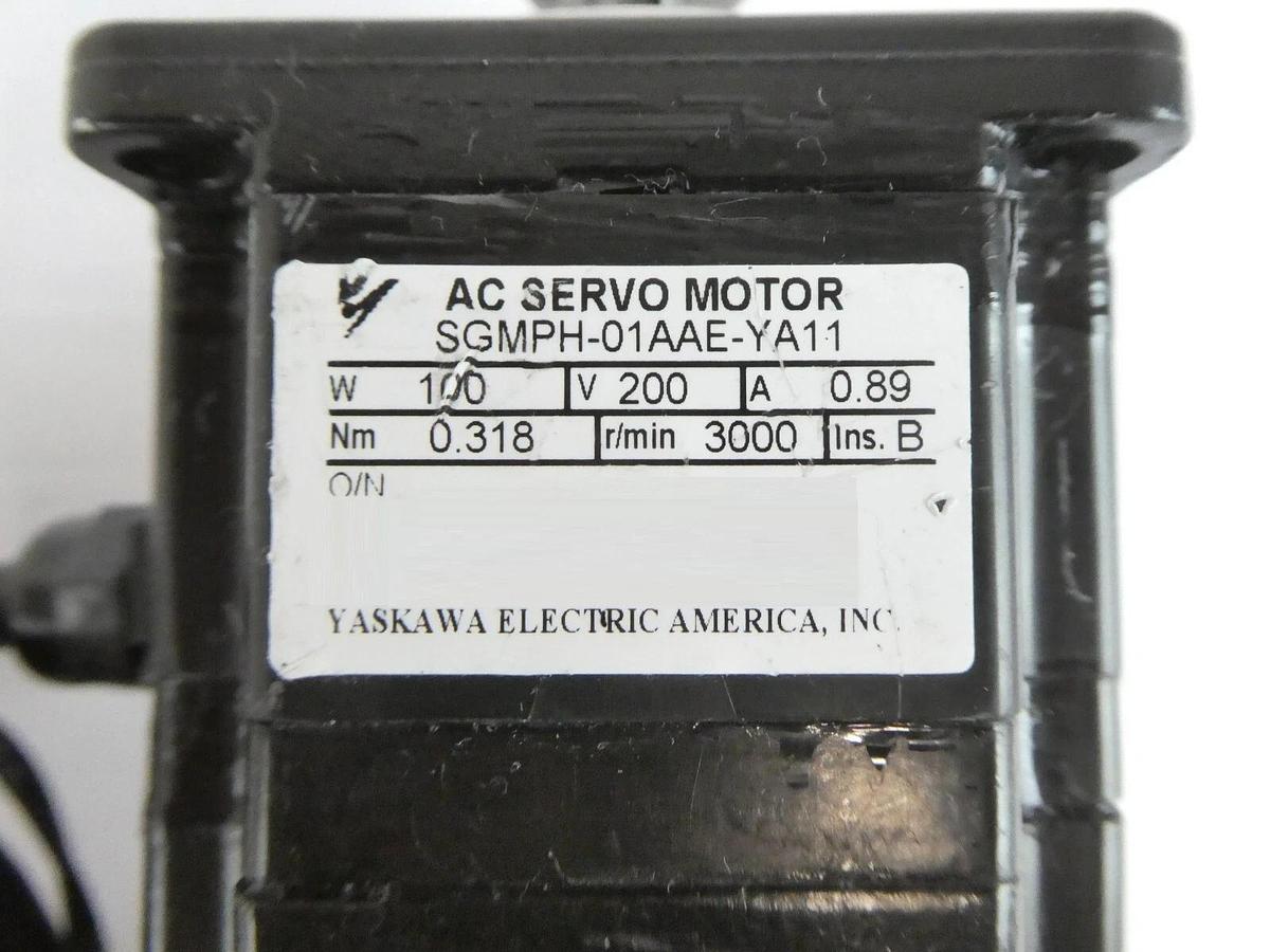 Used Yaskawa America SGMPH-01AAE-YA11 AC Servo Motor Assembly Working
