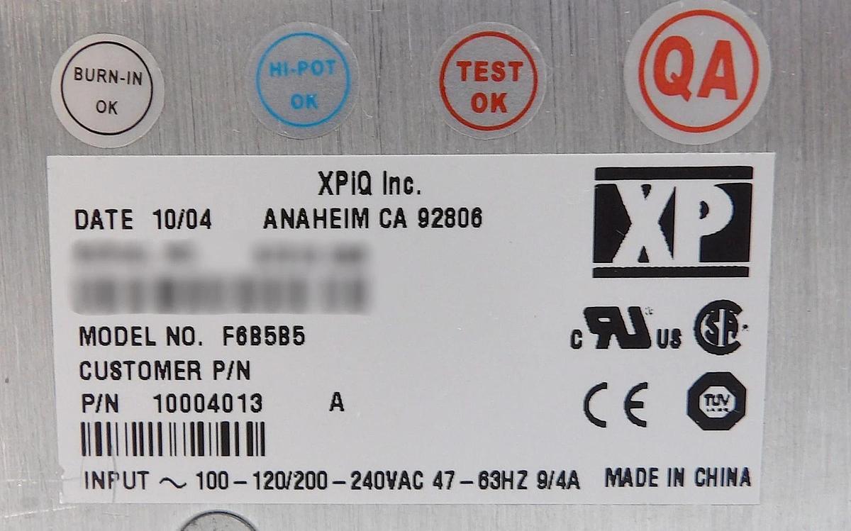 Used XP Power F6B5B5 Spectrometer Power Supply AB Sciex 10004013 Working