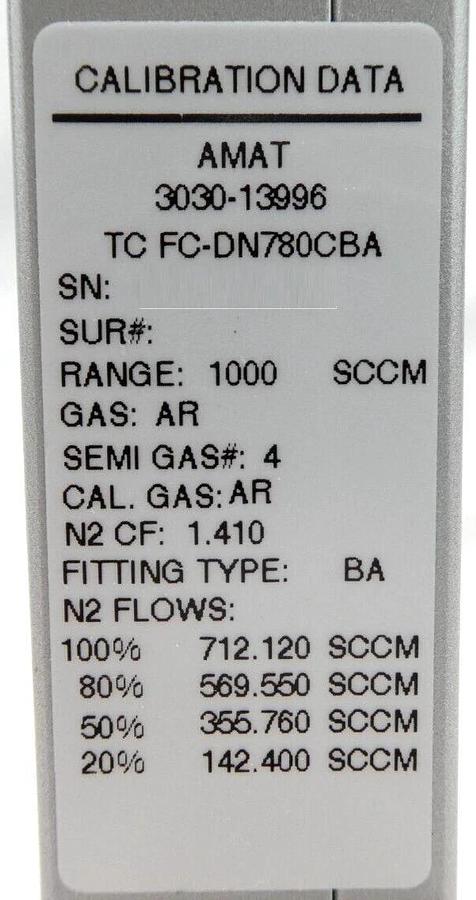 Used Aera FC-DN780C-BA Mass Flow Controller MFC Lot of 8 AMAT 3030-13996 0190-26303