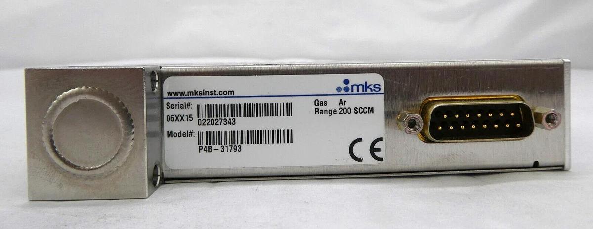Used MKS Instruments P4B-31793 Mass Flow Controller MFC Ar Lot of 2 Working