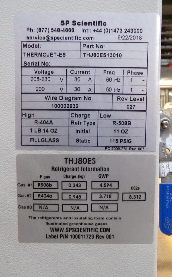 Used SP Scientific THJ80ES13010 FTS ThermoJet Temperature Forcing System Surplus