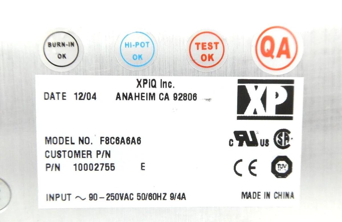 Used XP Power F8C6A6A6 Synergy Series Power Supply XPiQ SSI 10002755 Working Surplus