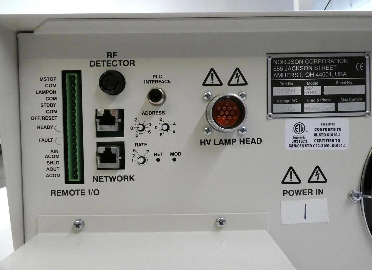 Used Nordson 1605254 UV Curing Systems MPS2-610V CoolWave 2 CW2 610V Working Surplus