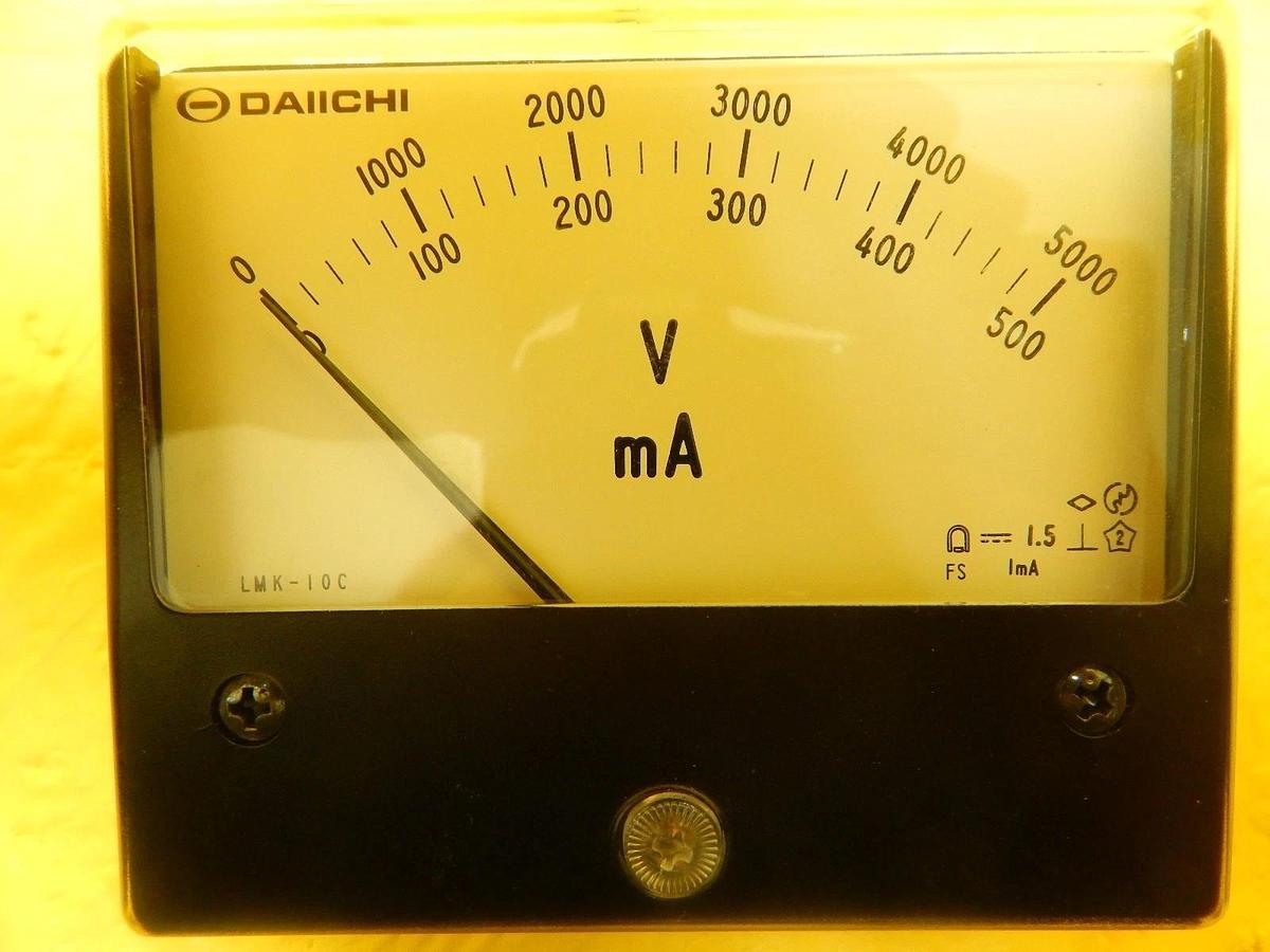 Used Daiichi LMK-10C Oblong Meter LK Series DC Voltmeter Ammeter Lot of 10 Used