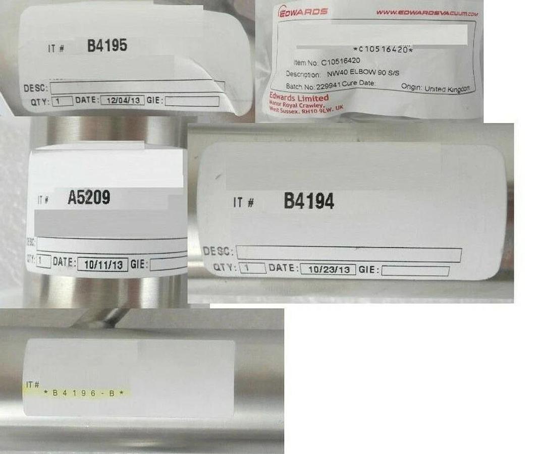 Used Edwards NW40 IQDP Vacuum Fittings Lot of 10 C10516420 B4194 B4195 B4196-B A5209
