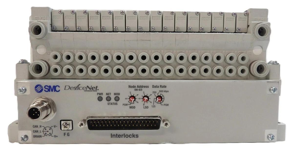 Used SMC VV5Q11-16-X3319V 16-Port Manifold Module EX420-SDN2-X4 Working