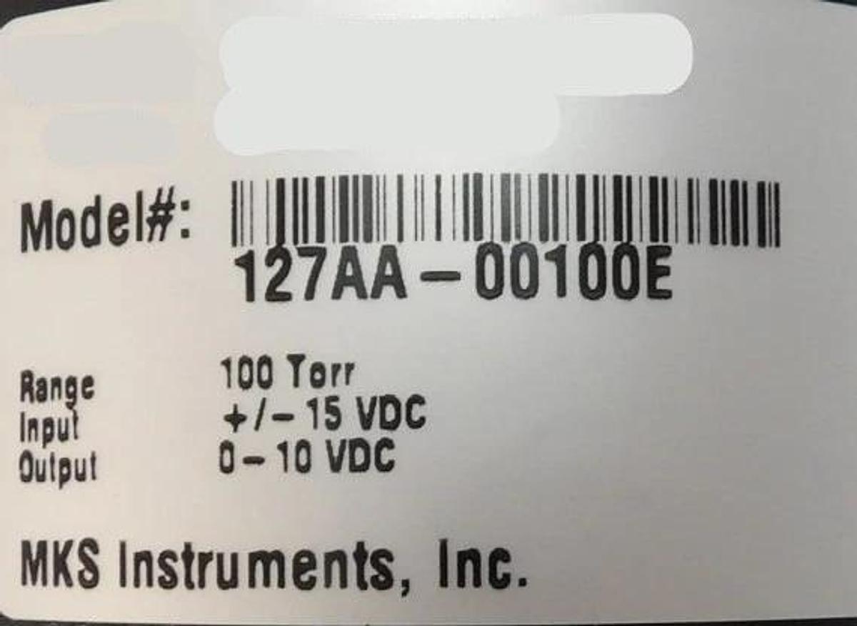 MKS Instruments 127AA-00100E Baratron Transducer Type 127 New Surplus