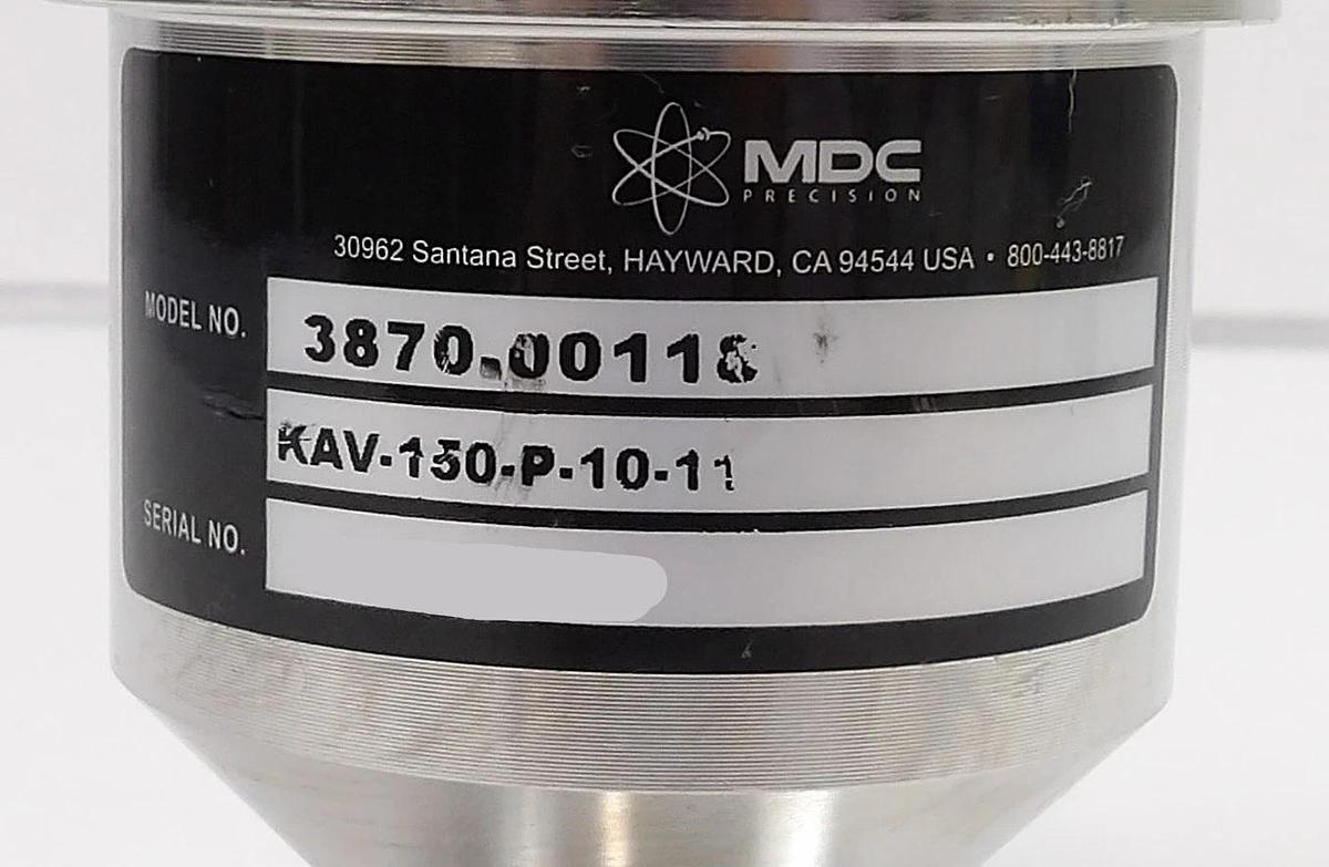 Used MDC KAV-150-P-10-11 Angle Valve AMAT 3870-00118 Working Surplus