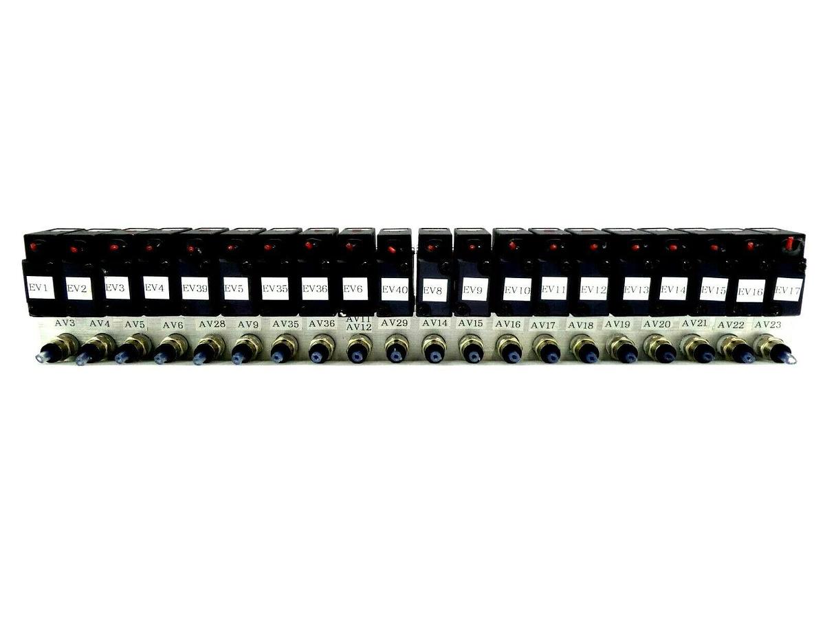 Used Koganei YM20A-21W 20-Port Pneumatic Manifold A030E1-L Working Surplus