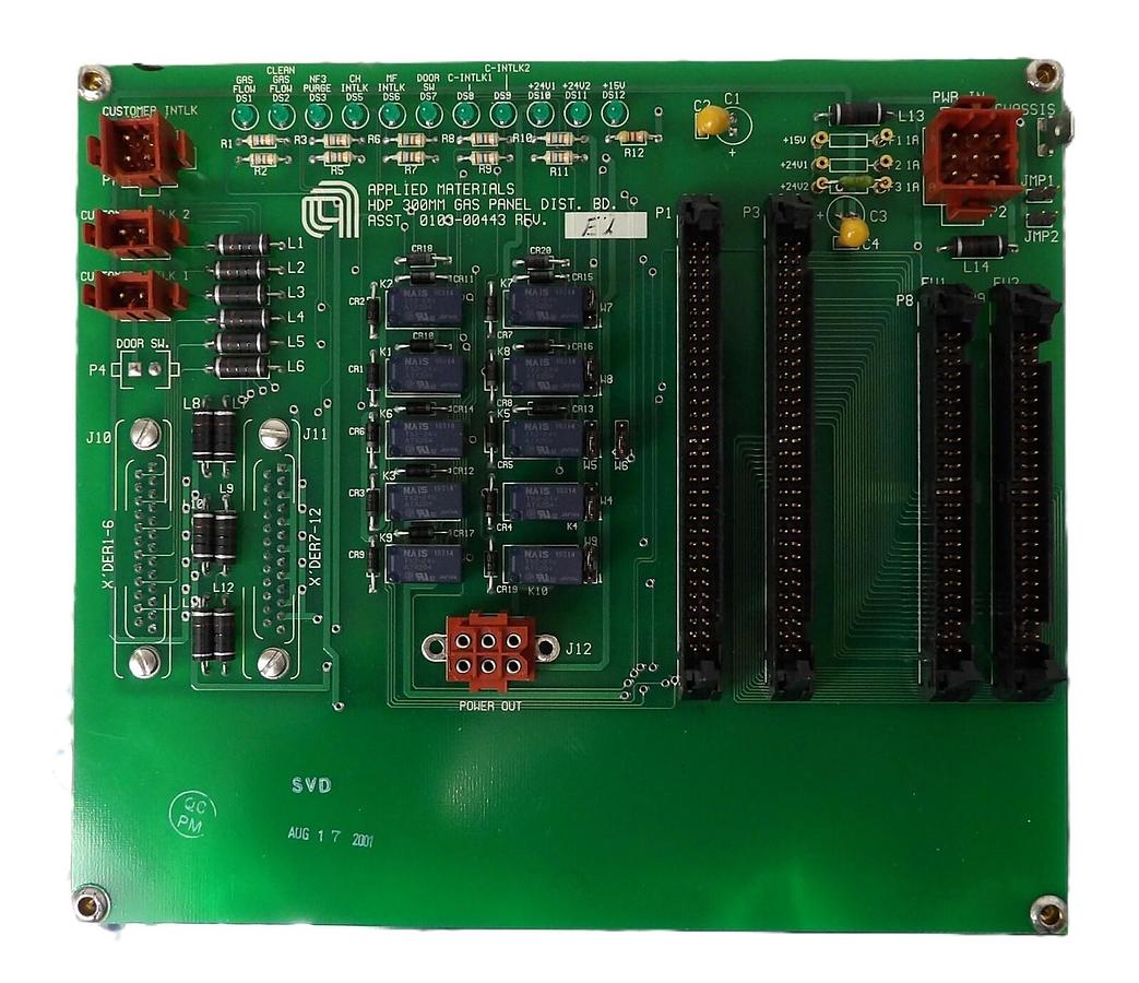 Used AMAT Applied Materials 0100-00443 HDP 300MM Gas Panel Distribution PCB Working