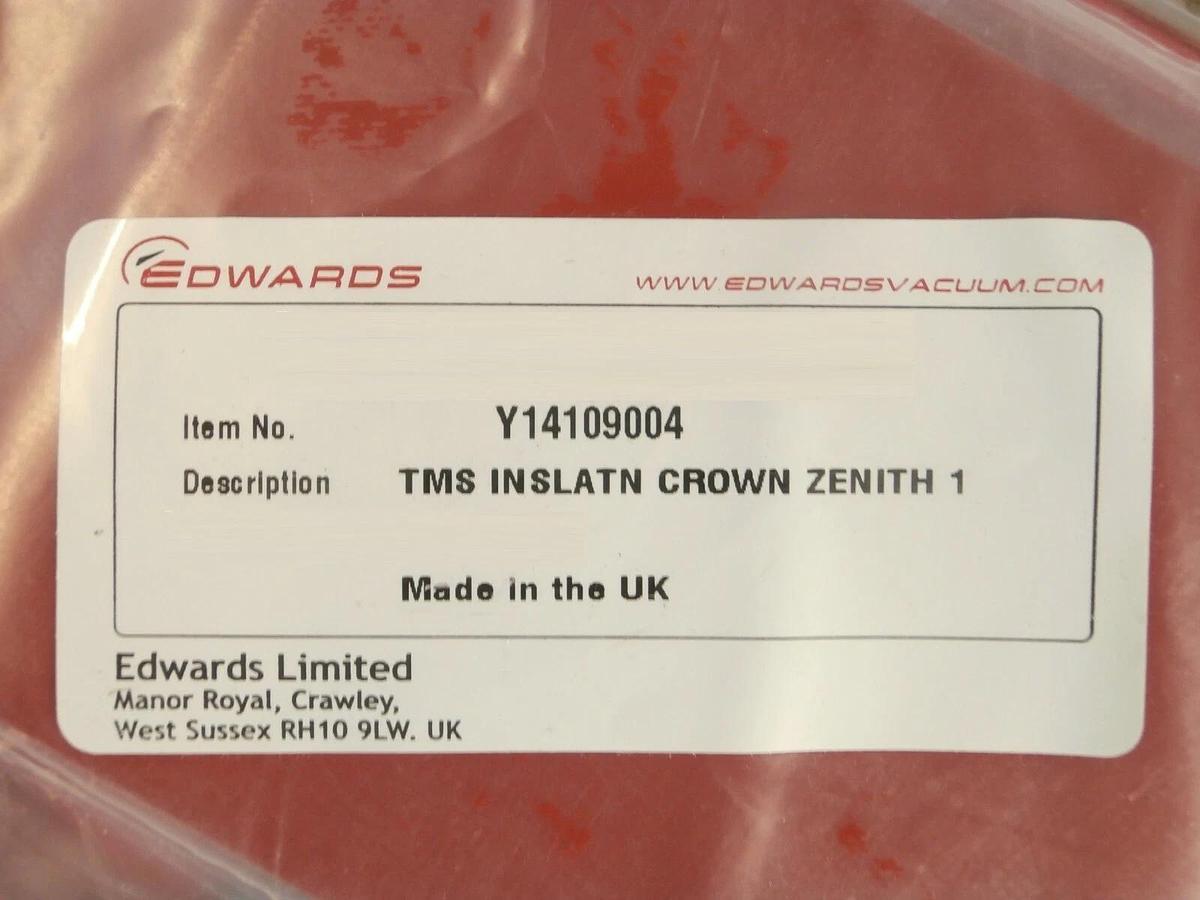 Edwards NRY2LH000 CVD Kit Y04210761 1-4 Inlet Crown Y14109004 TMS Zenith 1 New