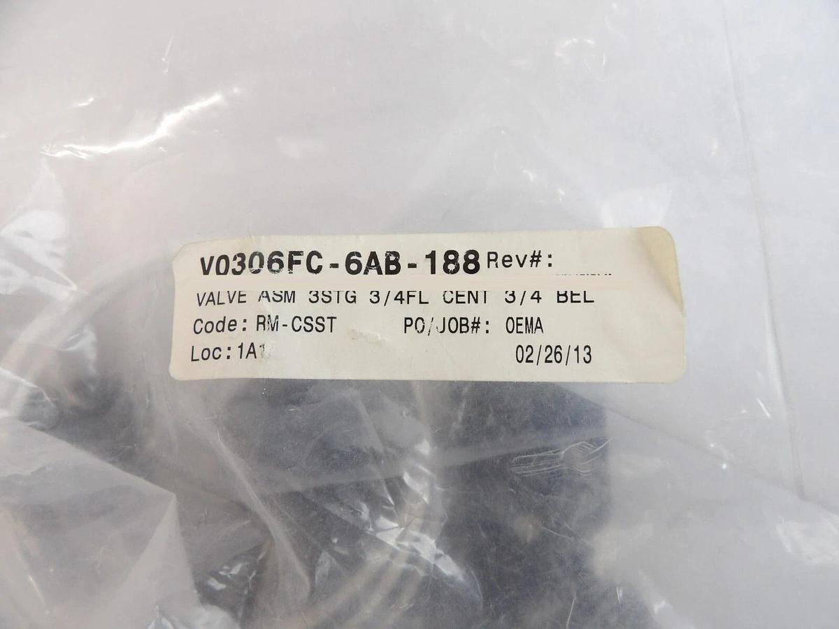Semitool V0306FC-6AB-188 ASM 3 Stage 3/4 Center Manifold 3/4 Bellows New Surplus