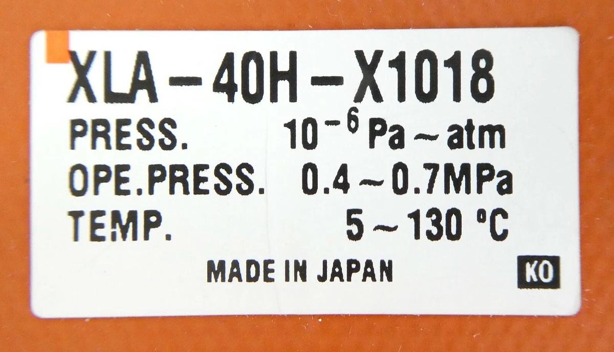 Used SMC XLA-40H-X1018 Heated Pneumatic High Vacuum Angle Valve Trias Working Surplus
