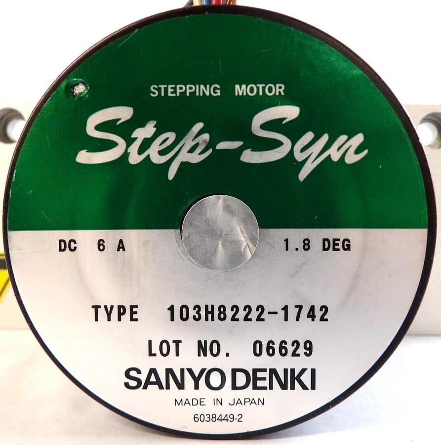 Used Sanyo Denki 103H8222-1742 Stepping Motor Step-Syn Lot of 2 Raytex RXP-1200 Spare