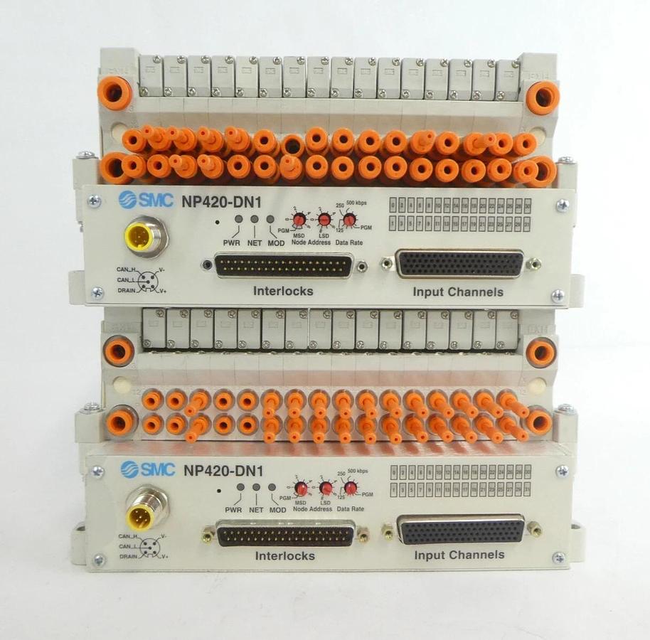 Used SMC VV5Q11 16-Port Pneumatic Manifold Reseller Lot of 4 Working Surplus