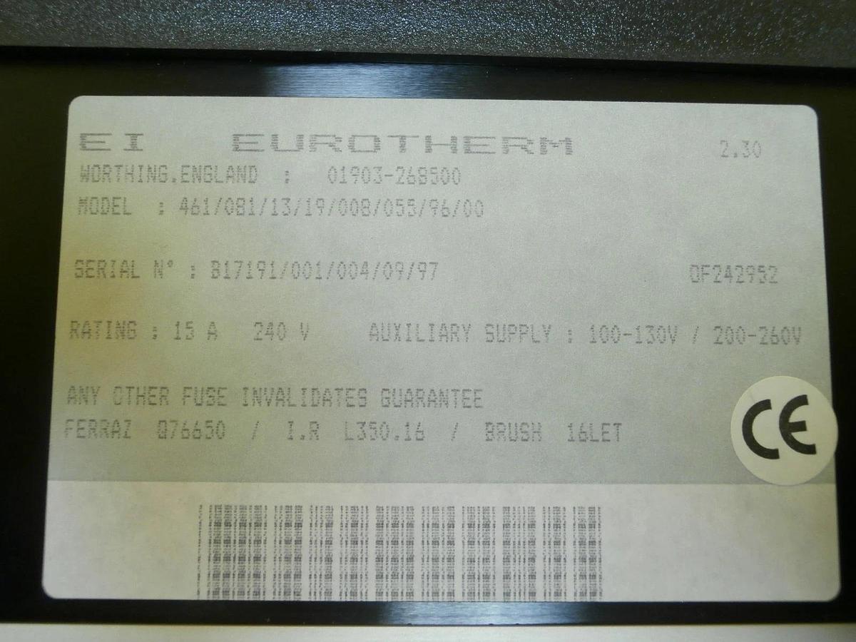 Used Eurotherm 461/081/13/19/008/055/96/00 Analogue Input Thyristor Unit 461 Used