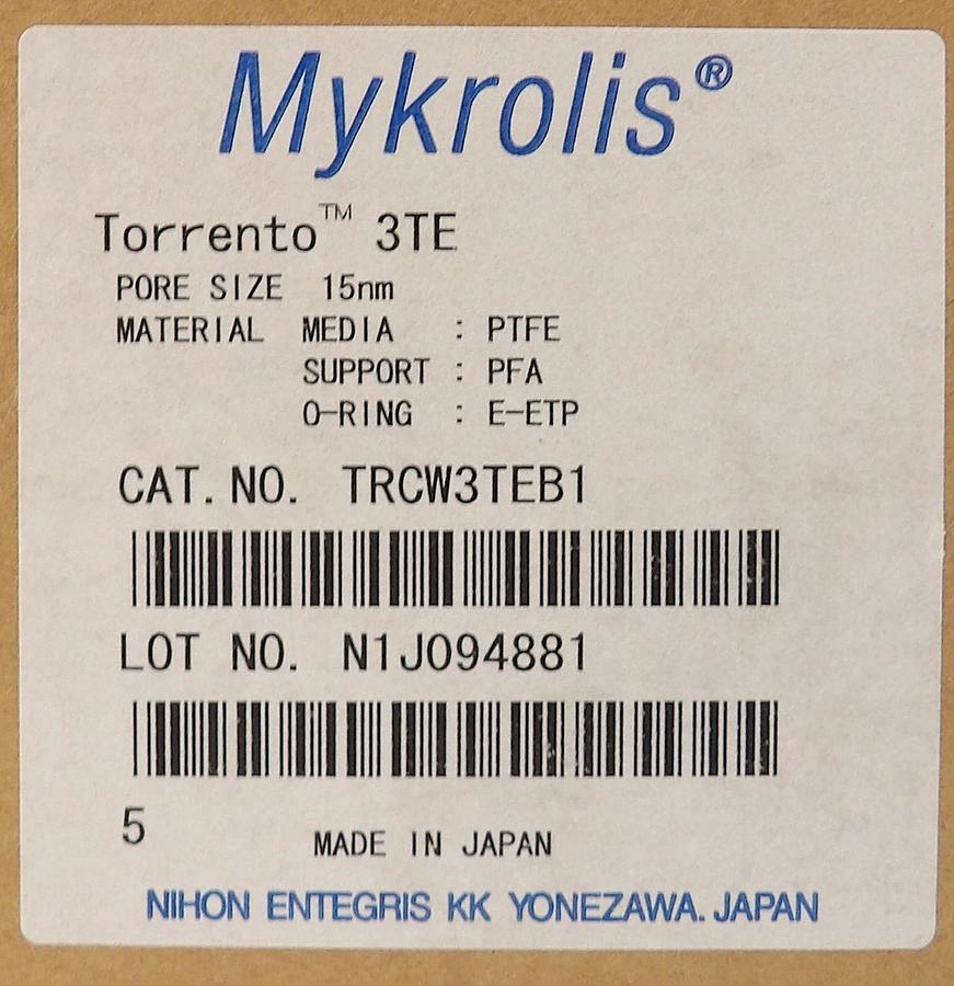 Mykrolis TRCW3TEB1 Torrento 3TE 15nm Prewet Filter New Surplus