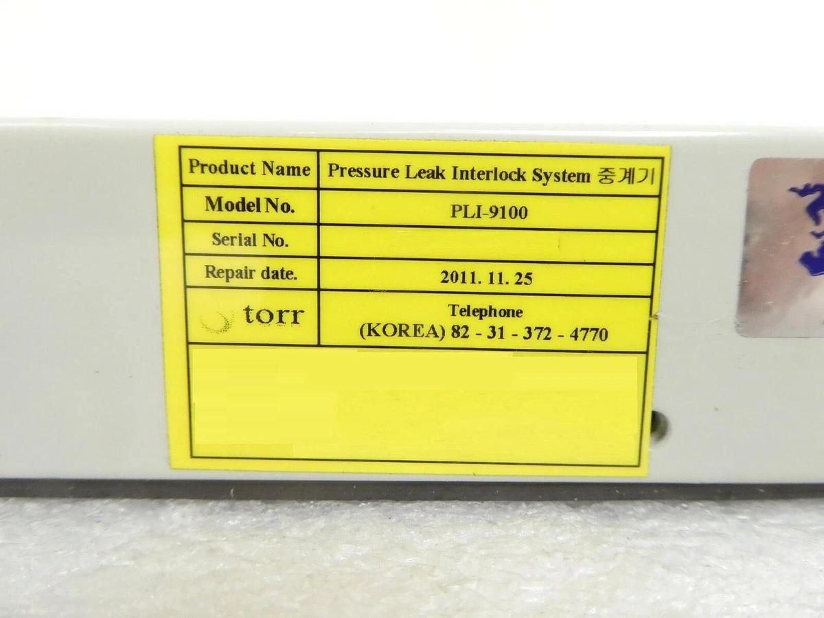 Used Torr PLI-9100 Pressure Leak Interlock System Local Receiver Working Surplus
