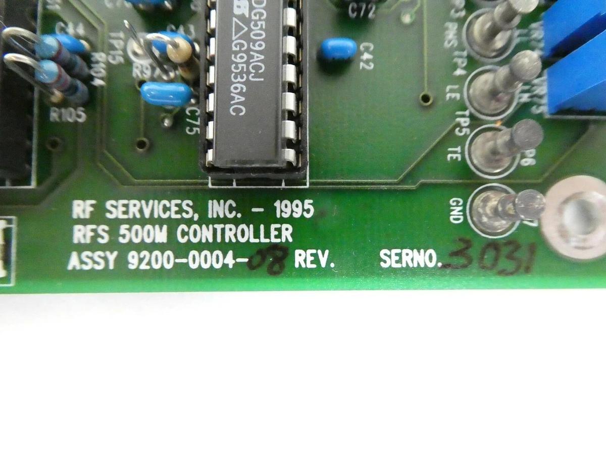Used RF Services 9200-0004-08 RFS 500M Controller PCB RF Match 9200-0004-01 Working