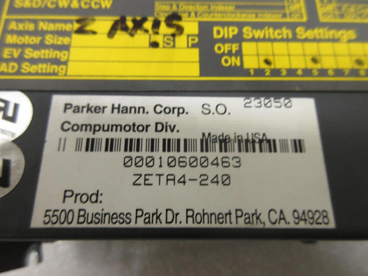 Used Parker ZETA4-240 Compumotor Zeta Drive 240 Used Working