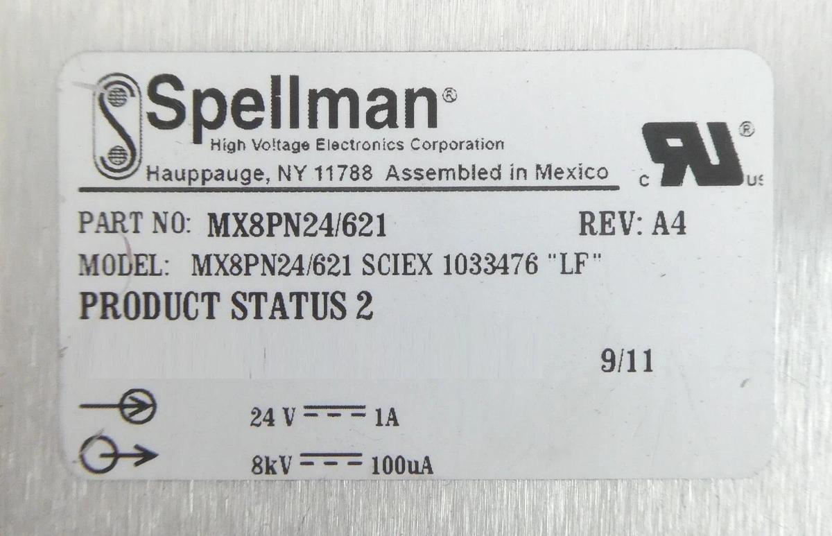 Used Spellman MX8PN24/621 Power Supply MX8PN24/621 SCIEX 1033476 "LF" AB Sciex Workin