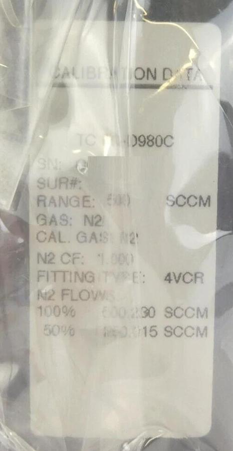 Aera TC FC-D980C Mass Flow Controller MFC 500 SCCM N2 New Surplus