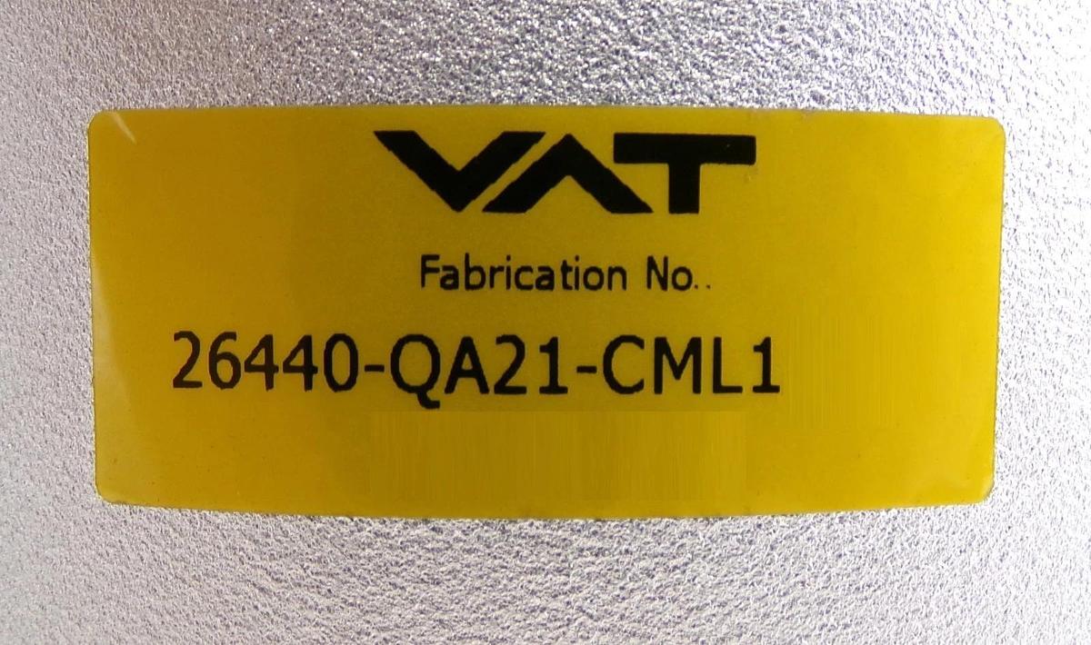 VAT 26440-QA21-CML1 High Vacuum HV Angle Valve Bellows Series 26 New Surplus