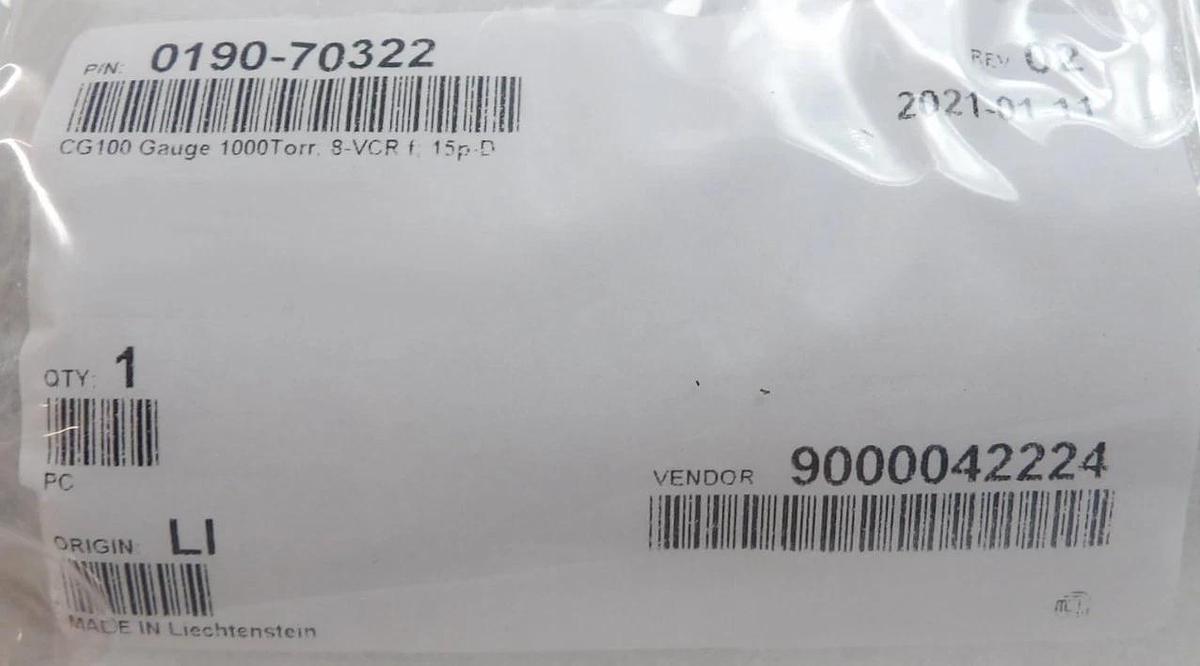 Inficon CG100 Capacitance Gauge AMAT Applied Materials 0190-70322 New