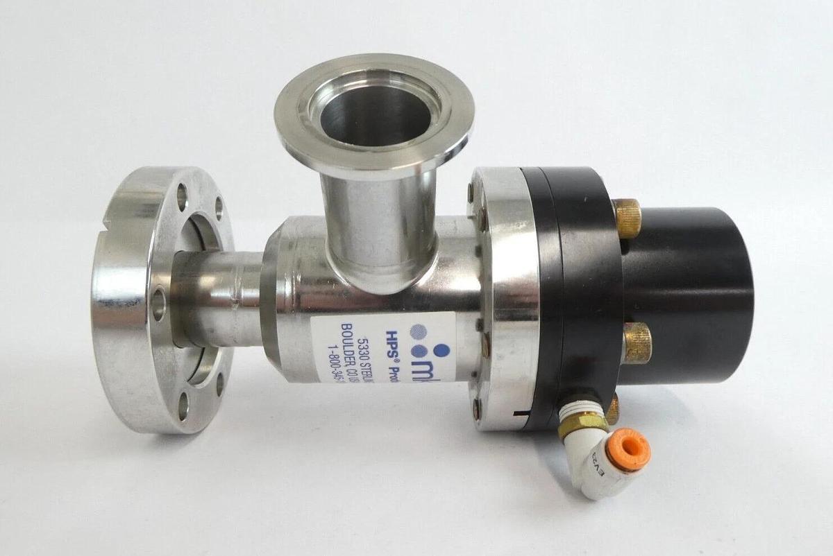 Used MKS Instruments UHV-25-AKK-ENVN Pneumatic Angle Vacuum Valve Lot of 4 Working