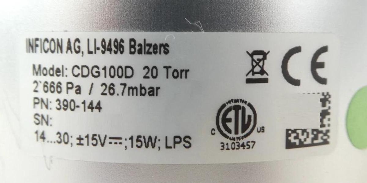 Used Inficon 390-144 Capacitance Diaphragm Gauge CDG100D Reseller Lot of 6 Working