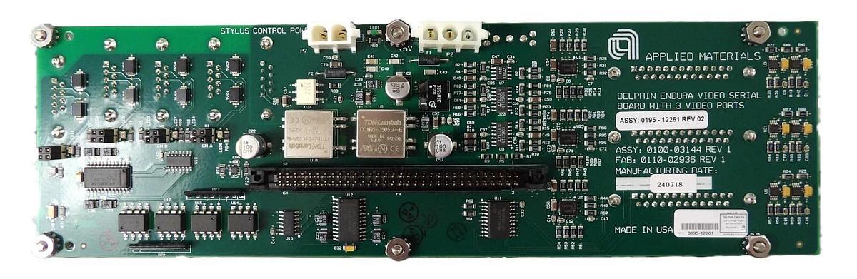 Used AMAT Applied Materials 0195-12261 Delphin Endura Video PCB Broken Tab Working