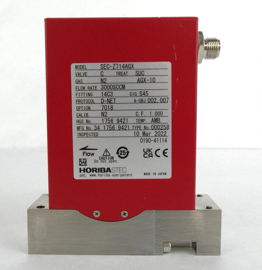 Used Horiba STEC SEC-Z714AGX Mass Flow Controller AMAT 0190-41114 Lot of 2 Working