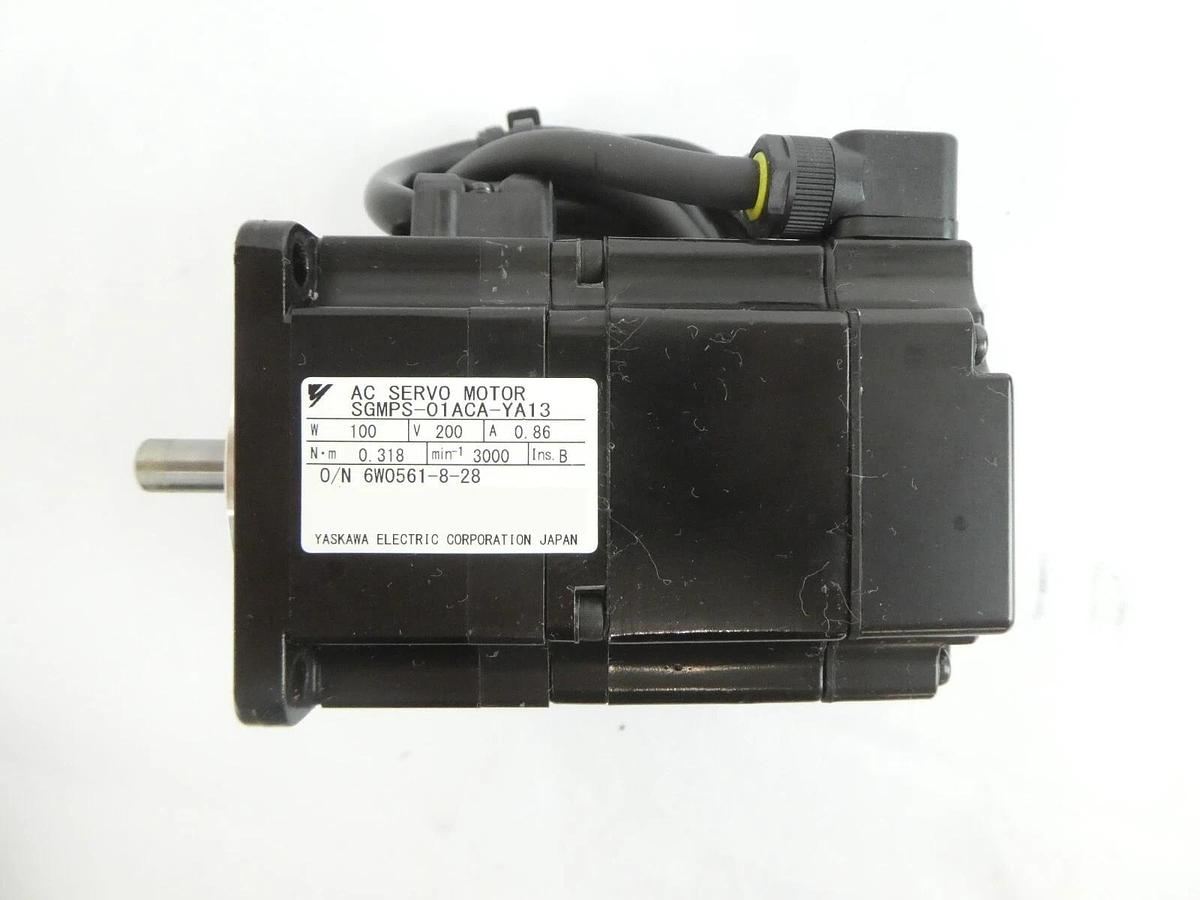 Used Yaskawa Electric SGMPS-01ACA-YA13 AC Servo Motor Lot of 2 Working