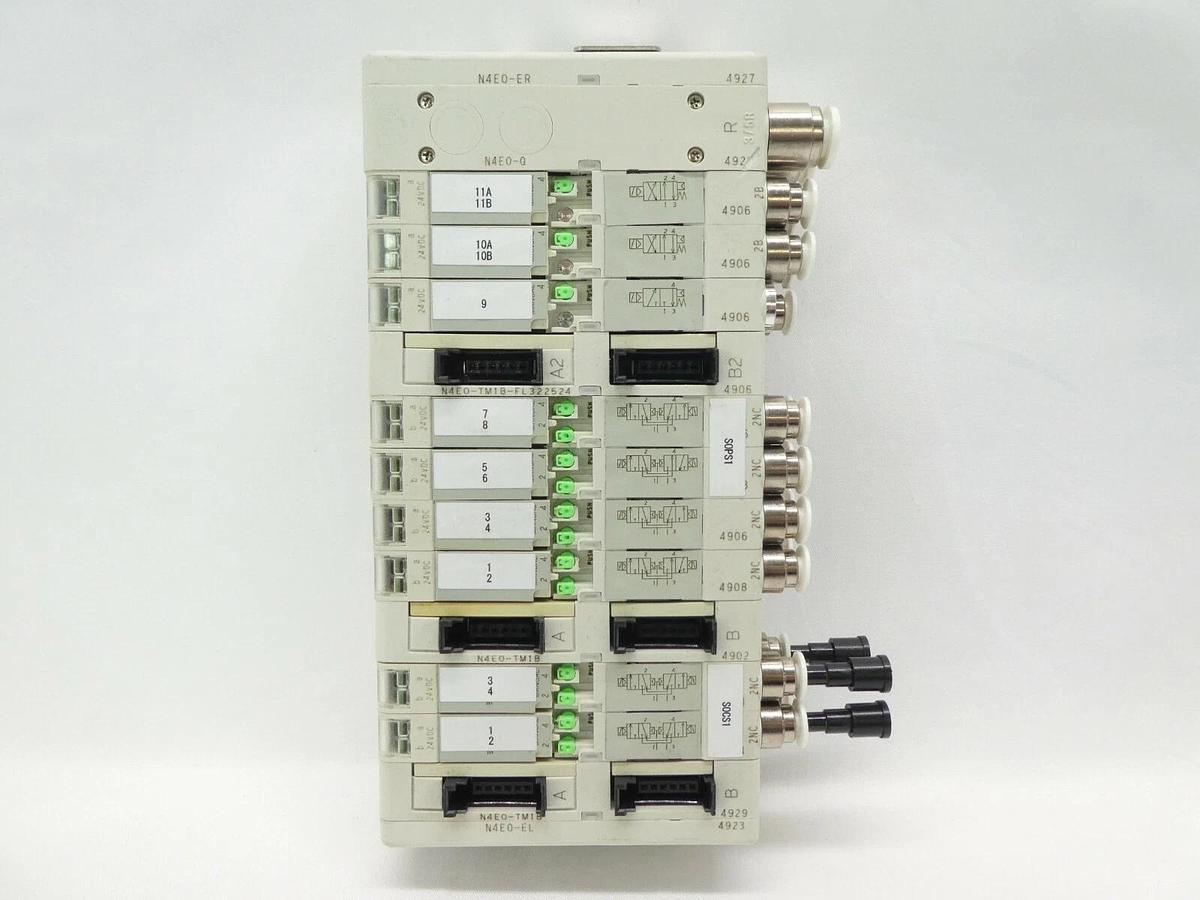 Used CKD N4E0 Series 9-Port Pneumatic Manifold N4E0-ER N4E0-EL N4E0-TM1B Lithius