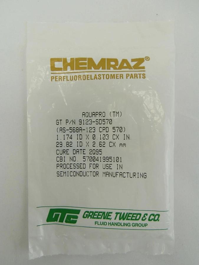 Used Greene Tweed 9123-SD570 Chemraz O-Ring AS-568A-123 CPD 570 Lot of 17 New Surplus