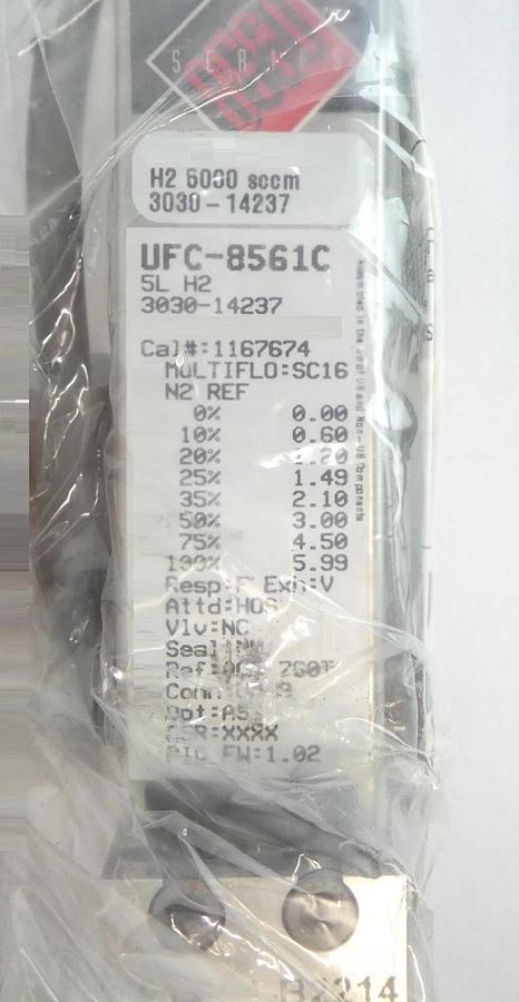 UNIT Instruments UFC-8561C Mass Flow Controller MFC 5000 SCCM H2 AMAT 3030-14237
