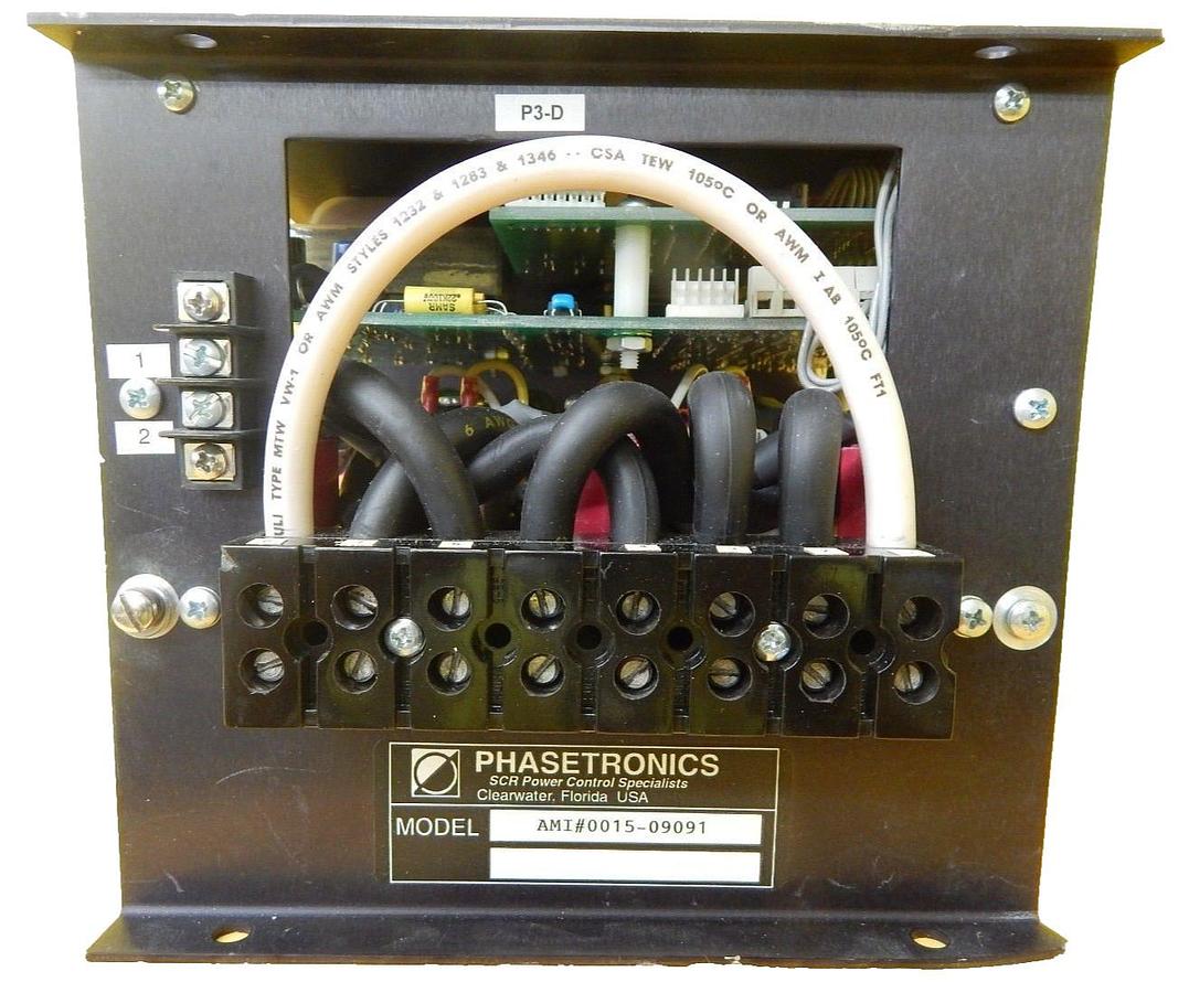 Used Phasetronics P1038A 3 Phase Angle Lamp Drive AMAT 0015-09091 Dented Top Working