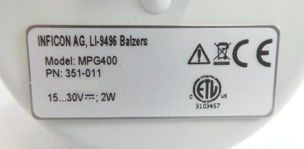 Inficon 351-011 Inverted Magnetron Pirani Gauge MPG400 New Surplus
