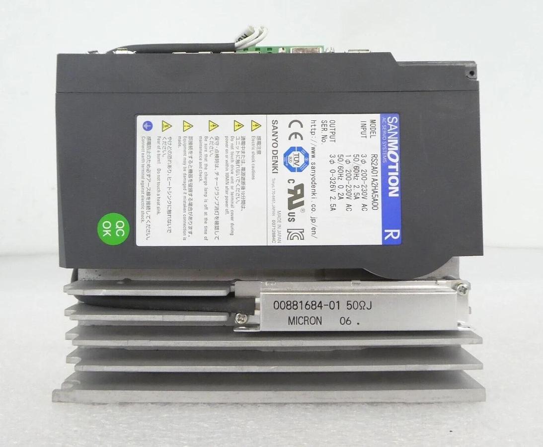Used Sanyo Denki RS2A01A2HA5A00 AC Servo Amplifier SANMOTION R Lot of 2 Working