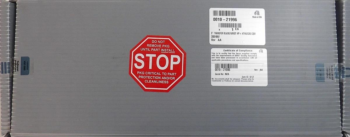 AMAT Applied Materials 0010-21996 200mm Transfer Blade Wrist HP+ HTHU CVD 8" New