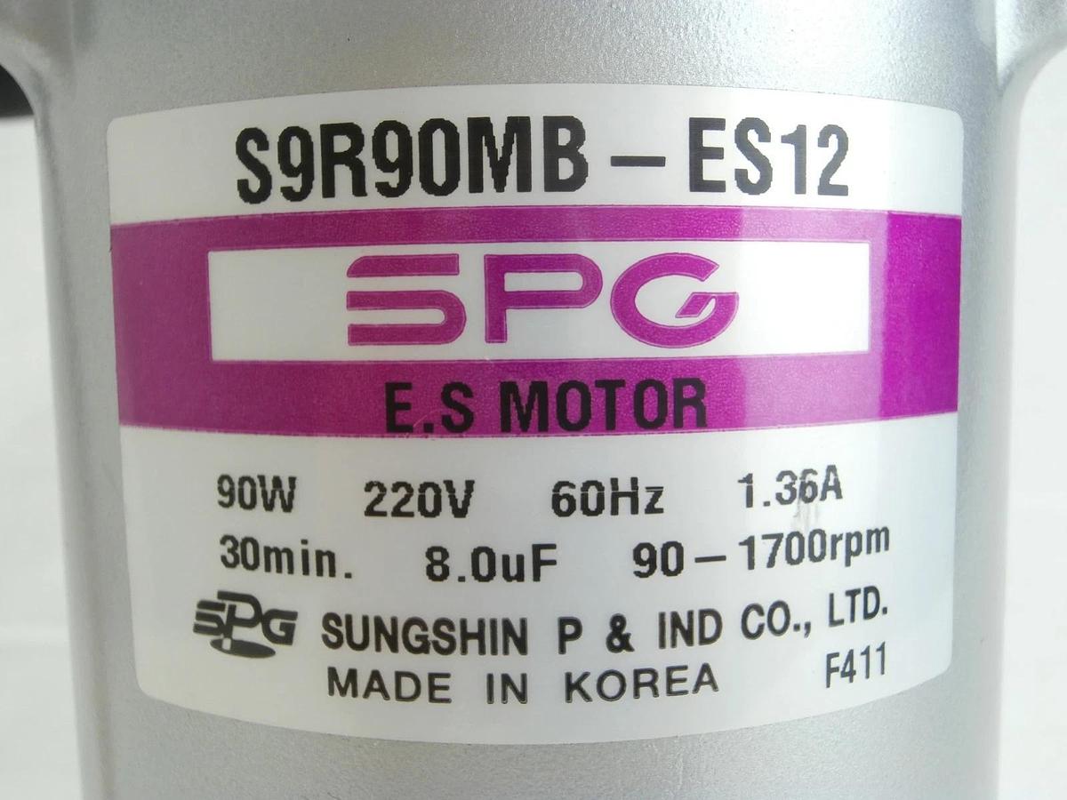 Used SPG S9R90MB-ES12 E.S Motor with Siti Gear Head MI 30 A9 Used Working