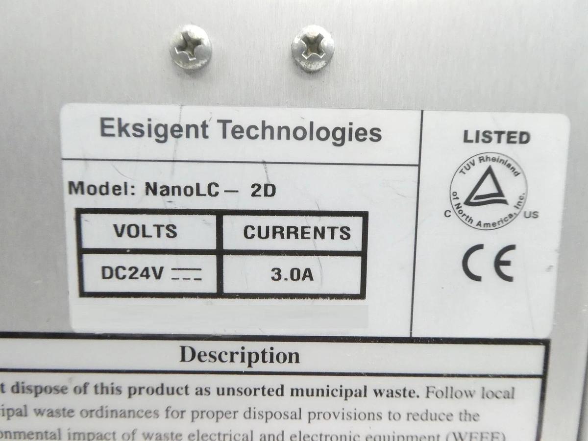 Used Eksigent Technologies 920 Autosampler with NanoLC-2D HPLC System Untested Spare