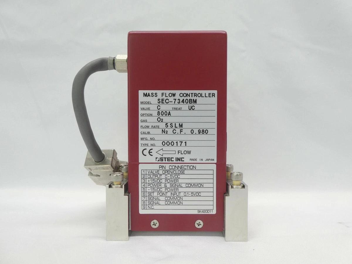 Used STEC SEC-7340BM Mass Flow Controller MFC SEC-7340 5 SLM O2 Working Surplus