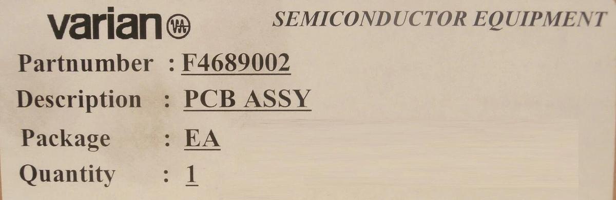 Varian Semiconductor Equipment F4689002 Source Analyzer Power Supply PCB New